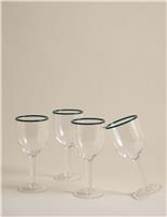 Set of 4 Contrast Rim Picnic Wine Glasses