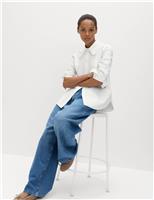 Pure Cotton Collared Frill Detail Shirt