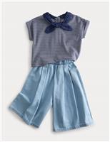 2 Piece Striped Top and Culottes Outfit (0-3 Yrs)