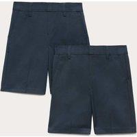 M&S 2 Pack Boys' Regular Leg School Shorts (2-15 Yrs) Navy