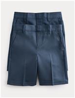 2 Pack Boys Regular Leg School Shorts (2-15 Yrs)