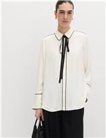 Bow Tie Piped Detail Shirt