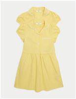 M&S 2 Pack Cotton Rich Gingham Dresses (2-14 Yrs) Red Mix
