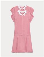 M&S 2 Pack Zip Gingham School Dresses (2-14 Yrs) Navy
