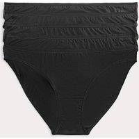 M&S 5pk Microfibre Low Rise Bikini Knickers Black/Black