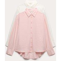 M&S 2 Pack Collared Shirts Pink Mix