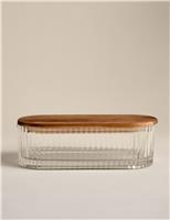 Medium Ribbed Glass Container