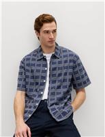 Cotton Rich Embroidered Short Sleeve Shirt