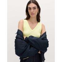 M&S Cotton Rich Ribbed V-Neck Vest Citrus