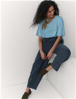 Per Una Cotton Rich Drawstring Barrel Leg Trousers Dark Slate