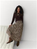 Floral Shirred Waist Maxi Tiered Skirt