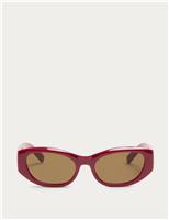 M&S Oval Cat Eye Sunglasses Red