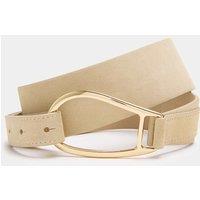 M&S Suede Asymmetric Buckle Waist Belt Sand