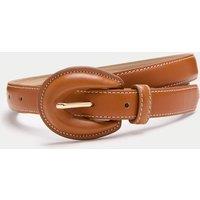 M&S Covered Buckle Skinny Waist Belt Tan