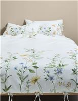 M&S Pure Cotton Spring Meadow Bedding Set Green Mix