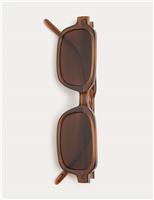 M&S Lugged Rectangle Sunglasses Brown