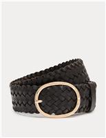 M&S Chunky Weave Belt Dark Chocolate