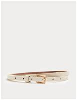 Leather Skinny Buckle Belt