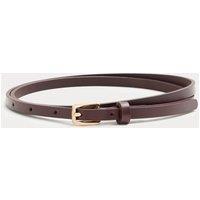 M&S Leather Skinny Buckle Belt Chocolate