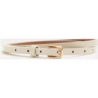 M&S Leather Skinny Buckle Belt Cream