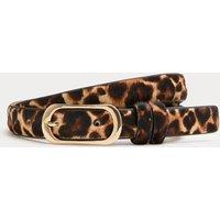 M&S Leopard Print Waist Belt Brown Mix