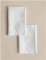 Set of 2 Pure Linen Embroidered Napkins