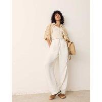 Per Una Double Cloth Drawstring Tapered Trousers Ecru
