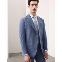 Autograph Tailored Fit Wool Blend Hopsack Stretch Suit Jacket Dark Airforce