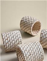 Set of 4 Rattan Napkin Rings