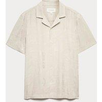 Autograph Regular Fit Jacquard Short Sleeve Shirt Stone Mix