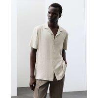 Autograph Regular Fit Jacquard Short Sleeve Shirt Stone Mix