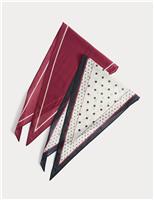 2 Pack Pure Cotton Printed Headscarves