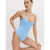 M&S Textured Wired Swimsuit (A-DD) Hyacinth