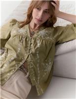 Pure Cotton Embroidered Blouse