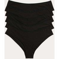 M&S 5 Pack Cotton Modal Hipster Knickers Black