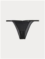 Autograph Florence Embroidery Tanga Brazilian Knickers Black