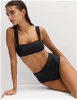 M&S Textured Honey Comb High Waist Bikini Bottoms Hyacinth