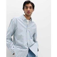 M&S The Ultimate Regular Fit Pure Cotton Oxford Shirt Blue Mix
