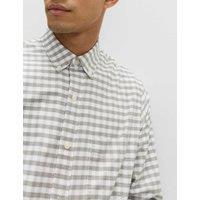 M&S The Ultimate Regular Fit Pure Cotton Oxford Shirt Green Mix