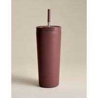 M&S Stainless Steel Straw Cup 700ml Purple