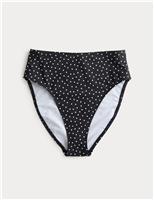 Polka Dot High Waisted Bikini Bottom
