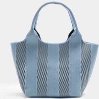 M&S Flyknit Striped Top Handle Grab Bag Blue Mix