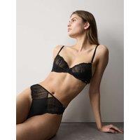 Autograph Florence Embroidery High Leg Knickers Black