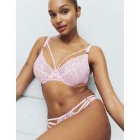 Boutique Lindy Lace Wired Plunge Bra (F-H) Pink Sorbet
