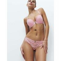 Boutique Lindy Lace Brazilian Knickers Pink Sorbet