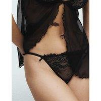 Boutique Lace Thong Black