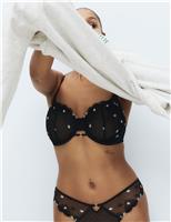 Leah Embroidery Wired Demi Cup Bra F+