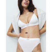B by Boutique Juni Cotton Rib Non Wired Bralette A-E White