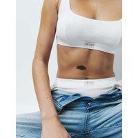 B by Boutique Juni Cotton Rib Non Wired Crop Top White