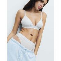 B by Boutique Juni Cotton Rib Non Wired Bralette A-E Grey Marl